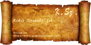 Kohl Szebáld névjegykártya